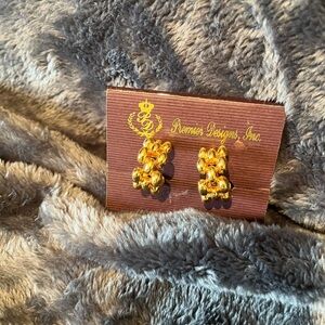 Premier Vintage Gold Tone Bead Cluster Clip-On Earrings - Premier Designs